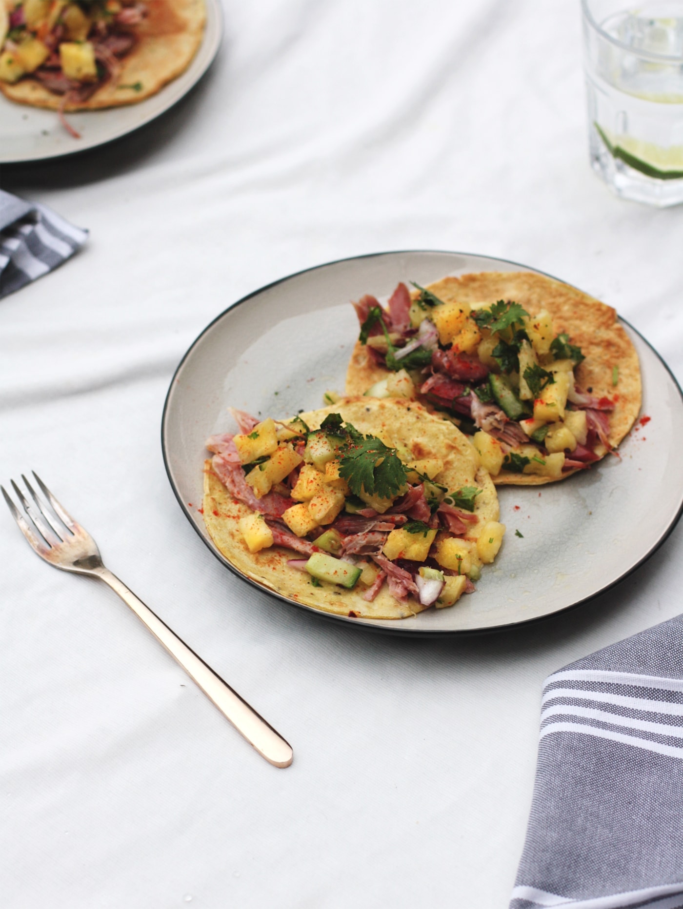 Paleo ham tacos with pineapple salsa | gluten free | grain free | dairy free | perfect for a summer evening
