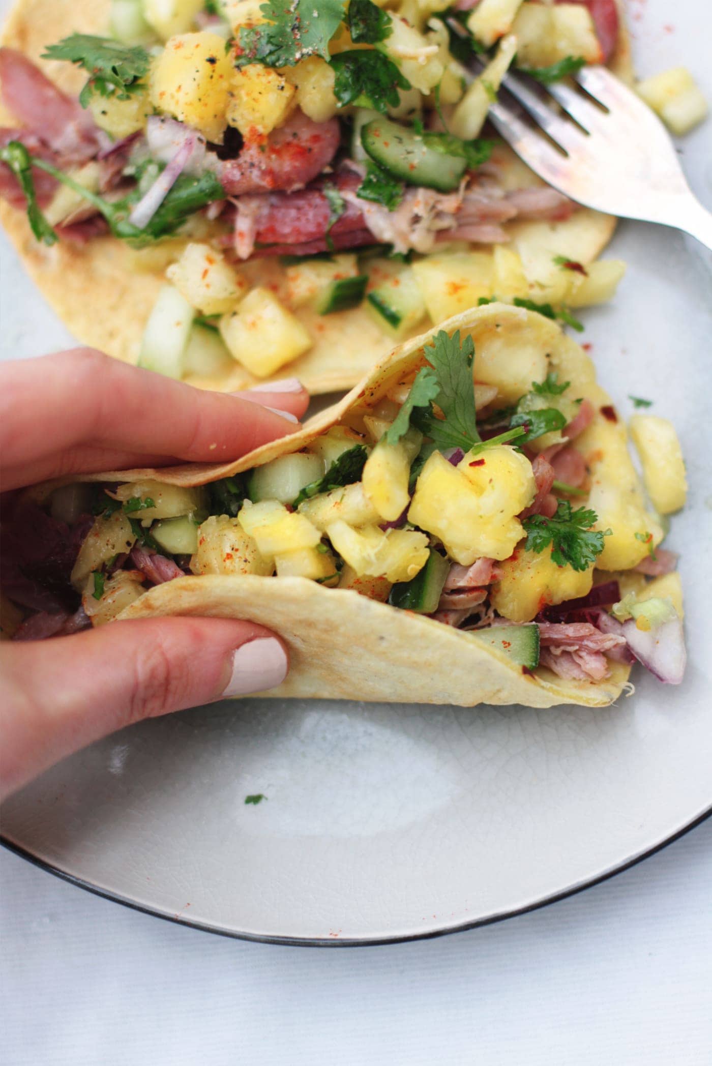 Paleo ham tacos with pineapple salsa | gluten free | grain free | dairy free | summer recipe
