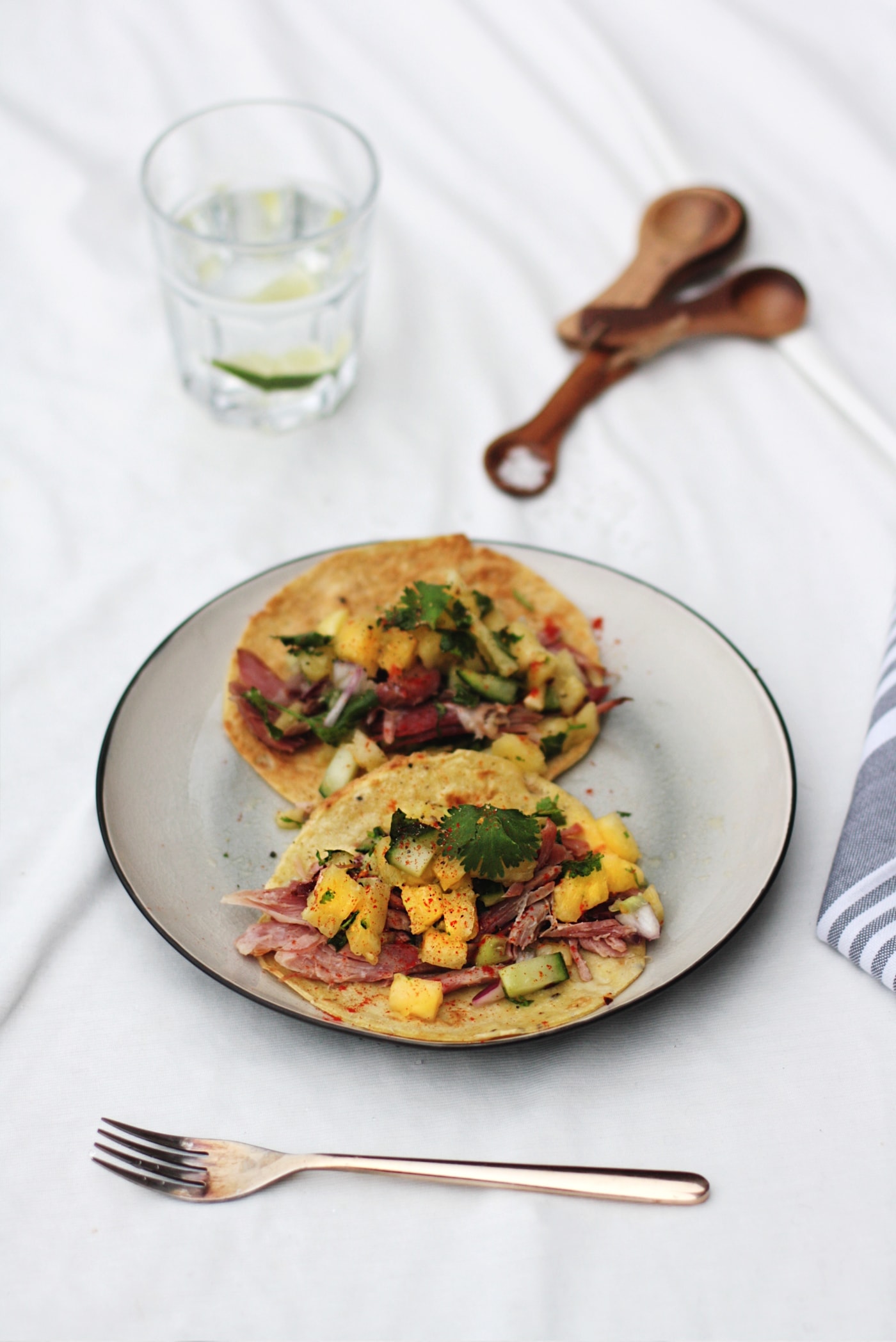 Paleo ham tacos with pineapple salsa recipe | easy grain free, gluten free, dairy free meal