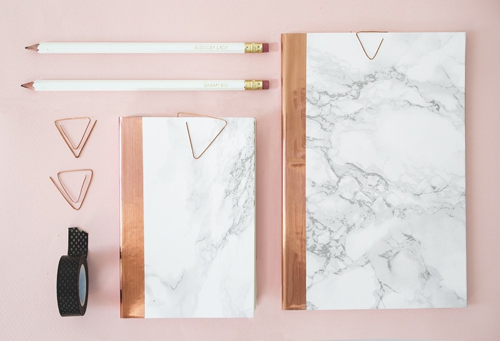 DIY marble and copper stationery 2