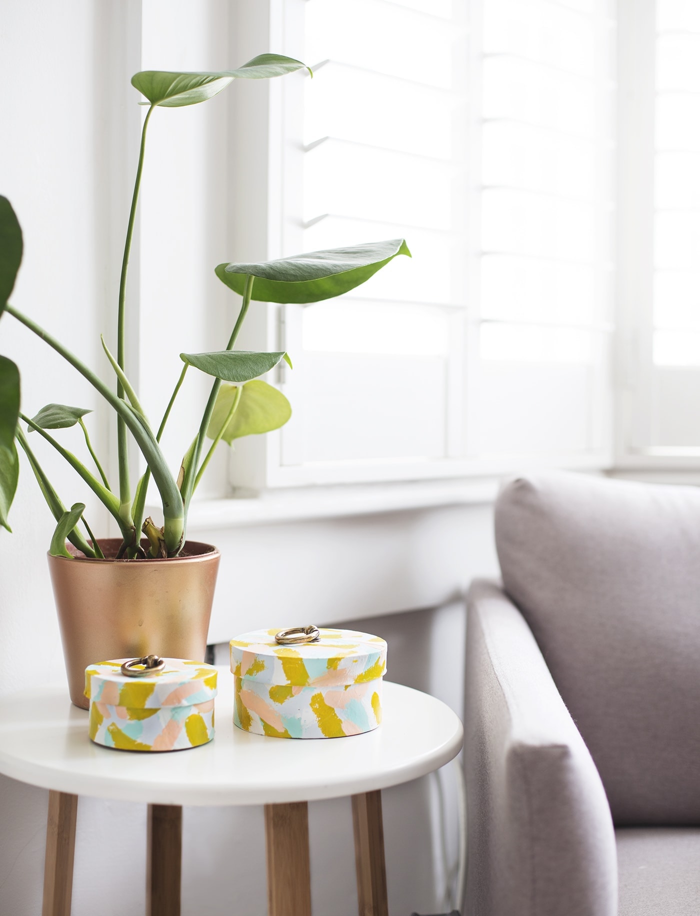 DIY idea | ring pull brush stroke boxes | the lovely drawer