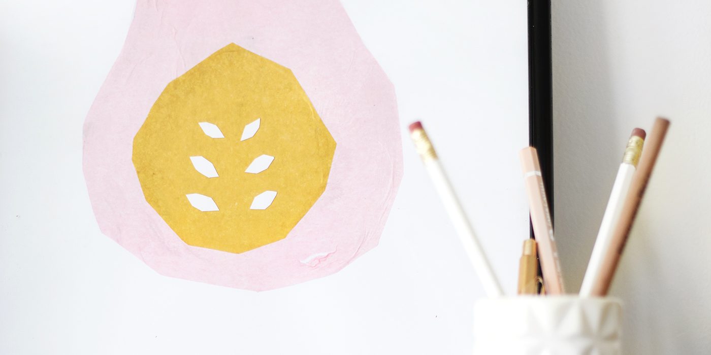 tissue paper pear print | DIY wall art