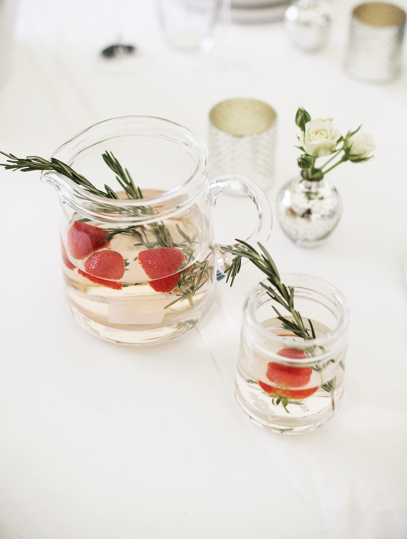 The White Company summer entertaining | strawberry & rosemary spritzer