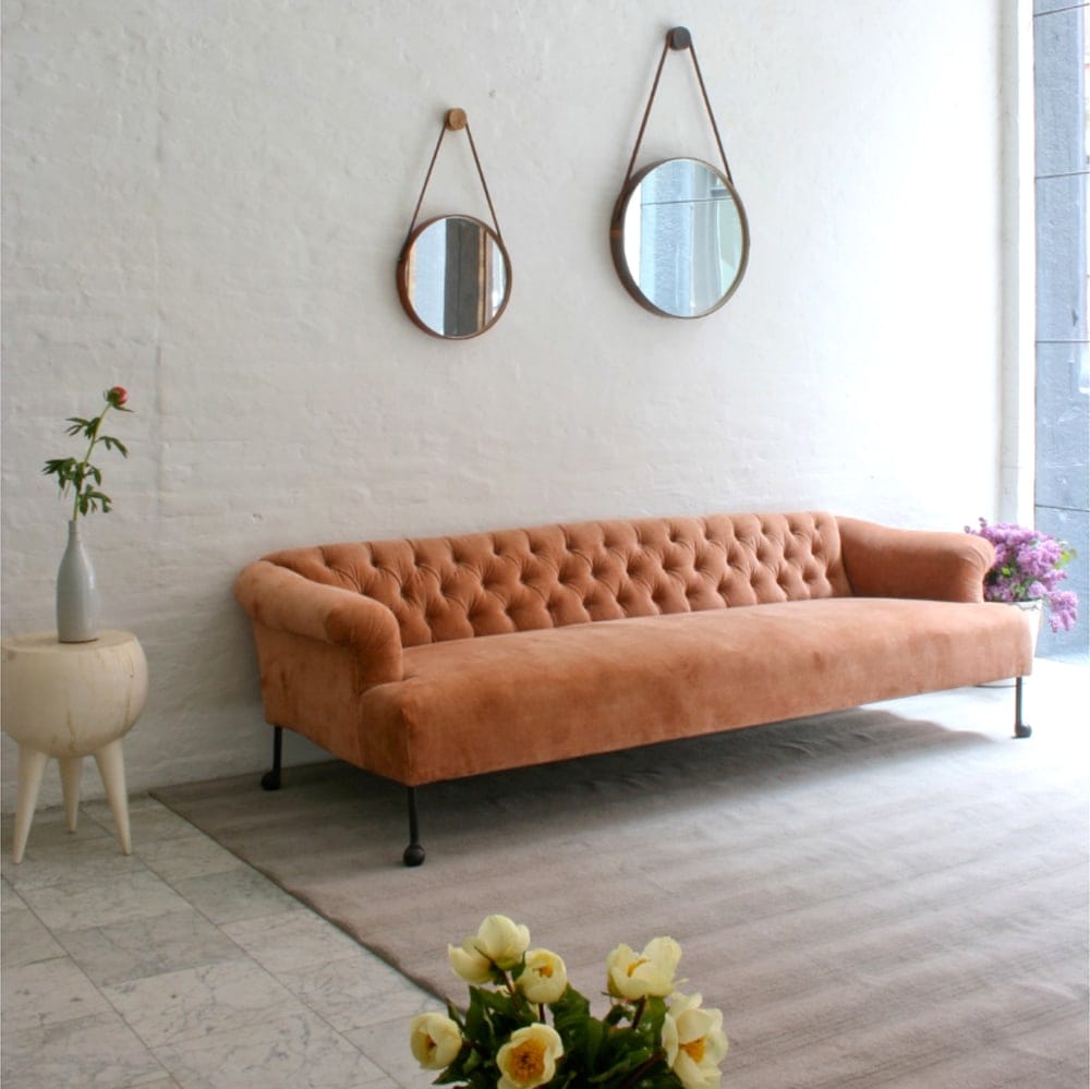 apricot velvet sofa inspirations | interiors | livign room