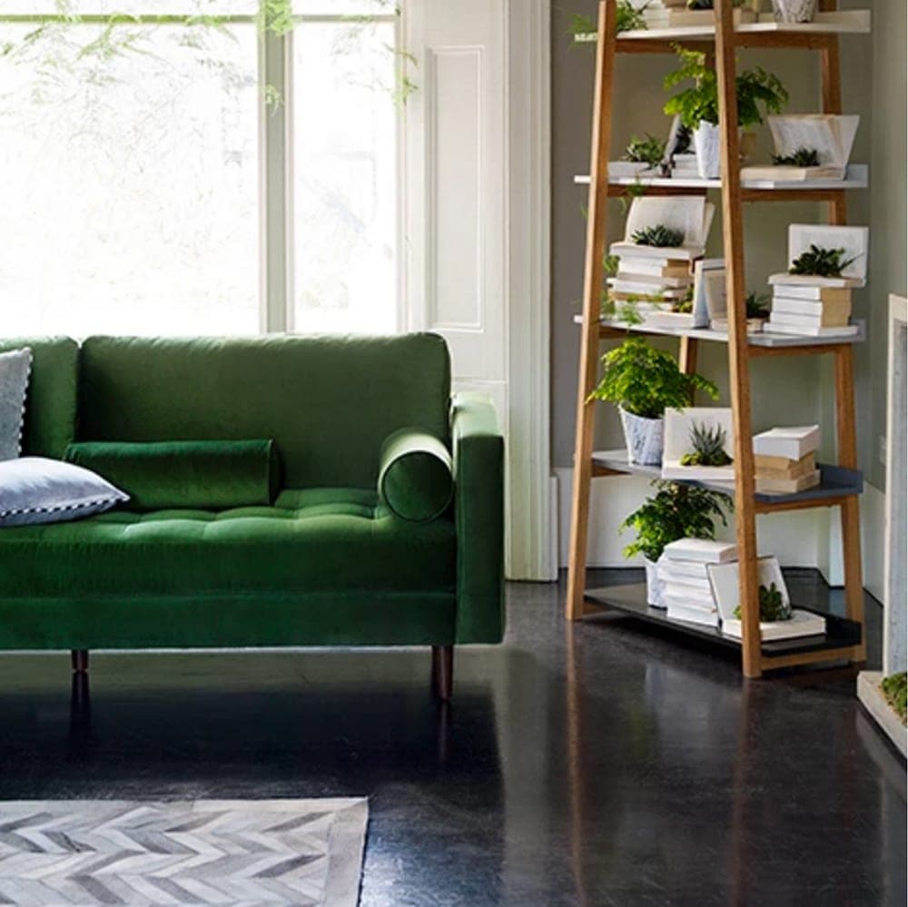 green velvet sofa | made.com | interiors | living room