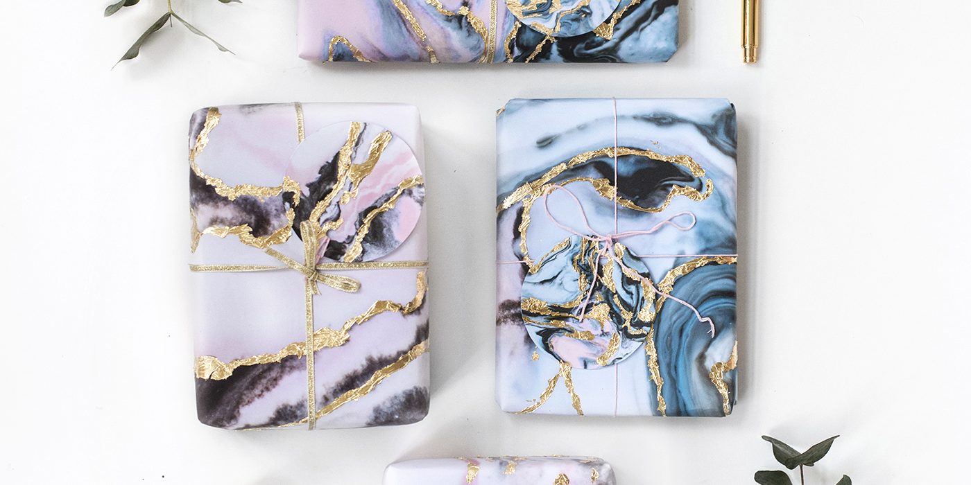 scotch-tape-gift-wrapping-ideas-diy-gold-leaf-marbled-wrap