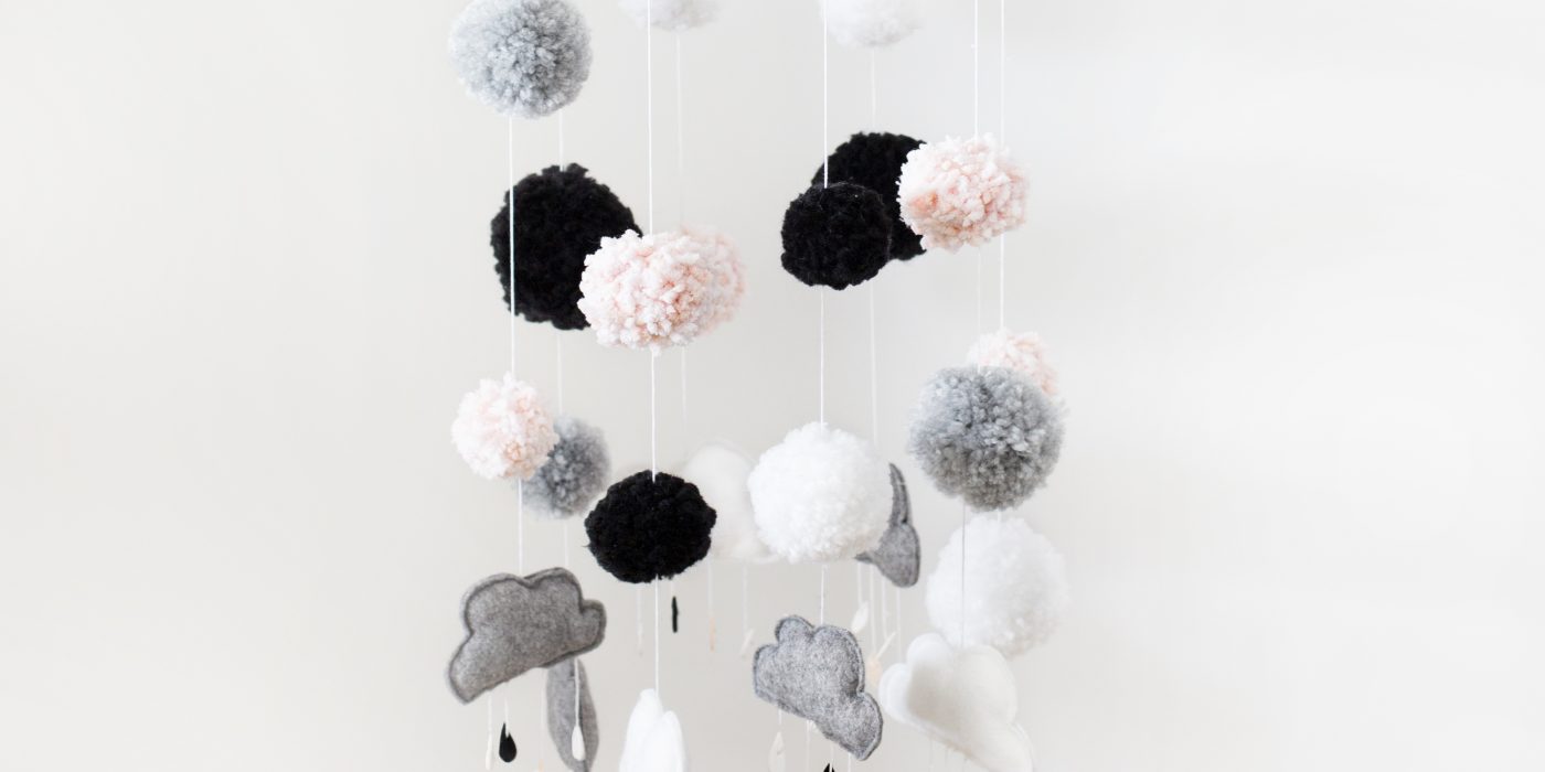 Pom pom crib mobile sale