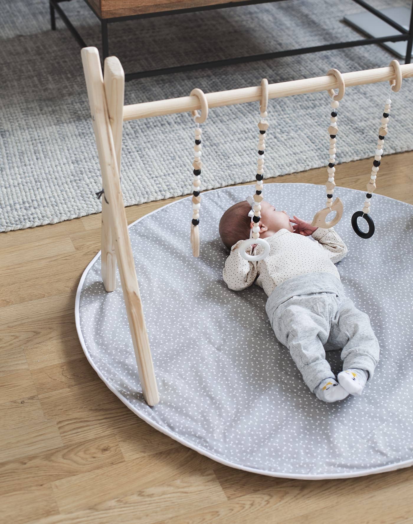 wooden play mat