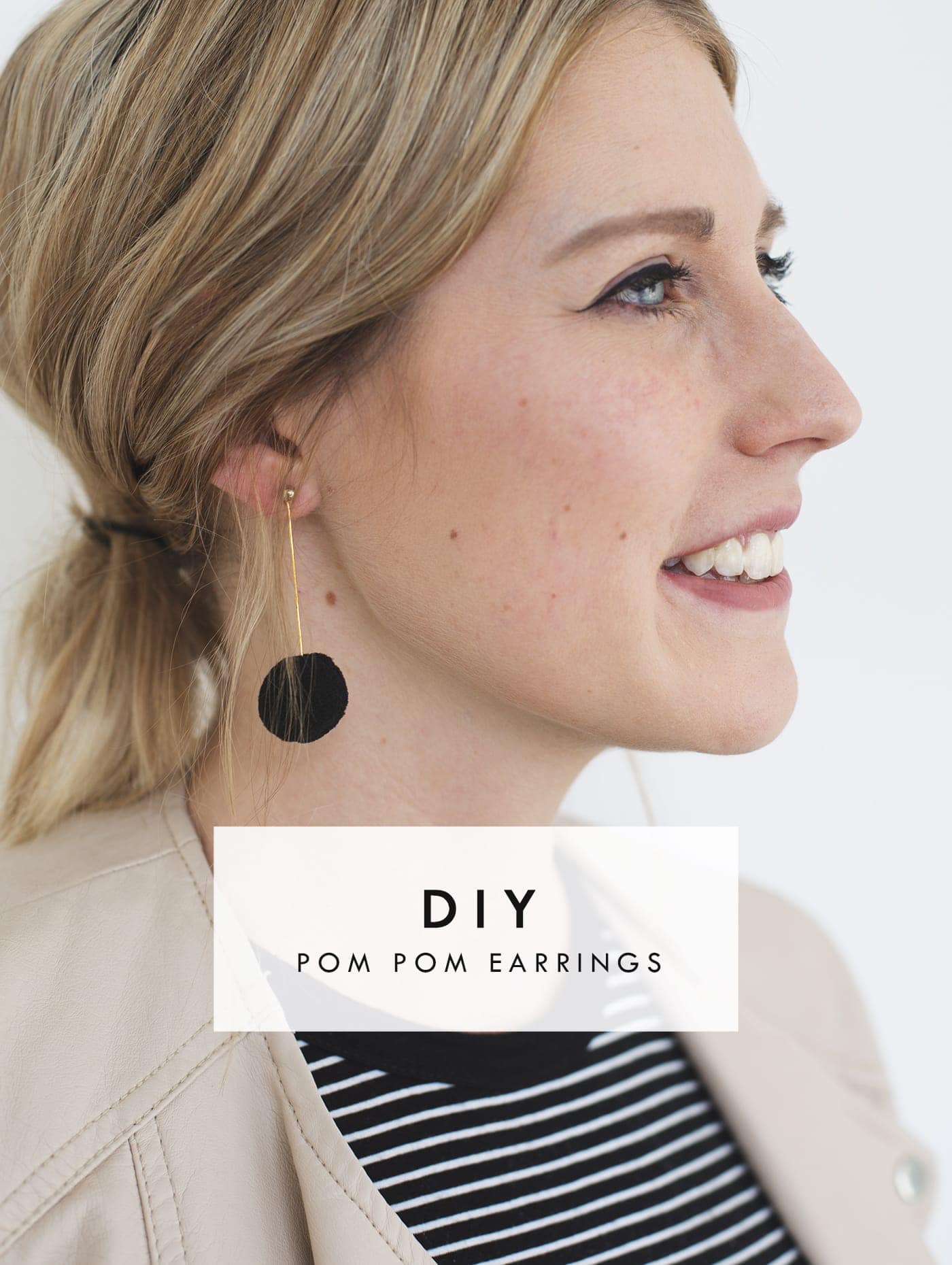 DIY Eco Friendly Pom Pom Earrings with Fabric Scraps  Amy Nicole Studio