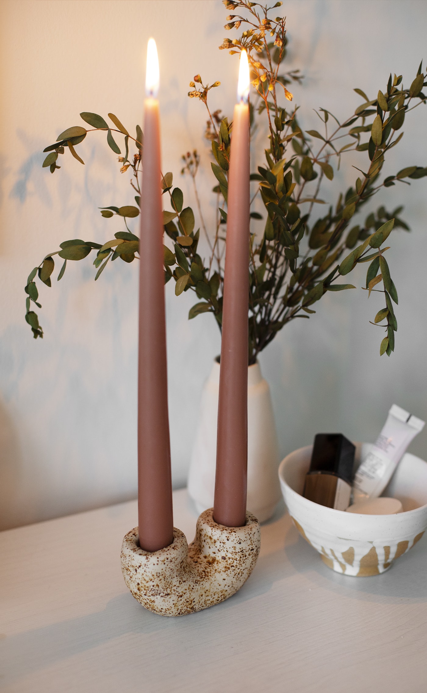 DIY Speckled Candle Holder