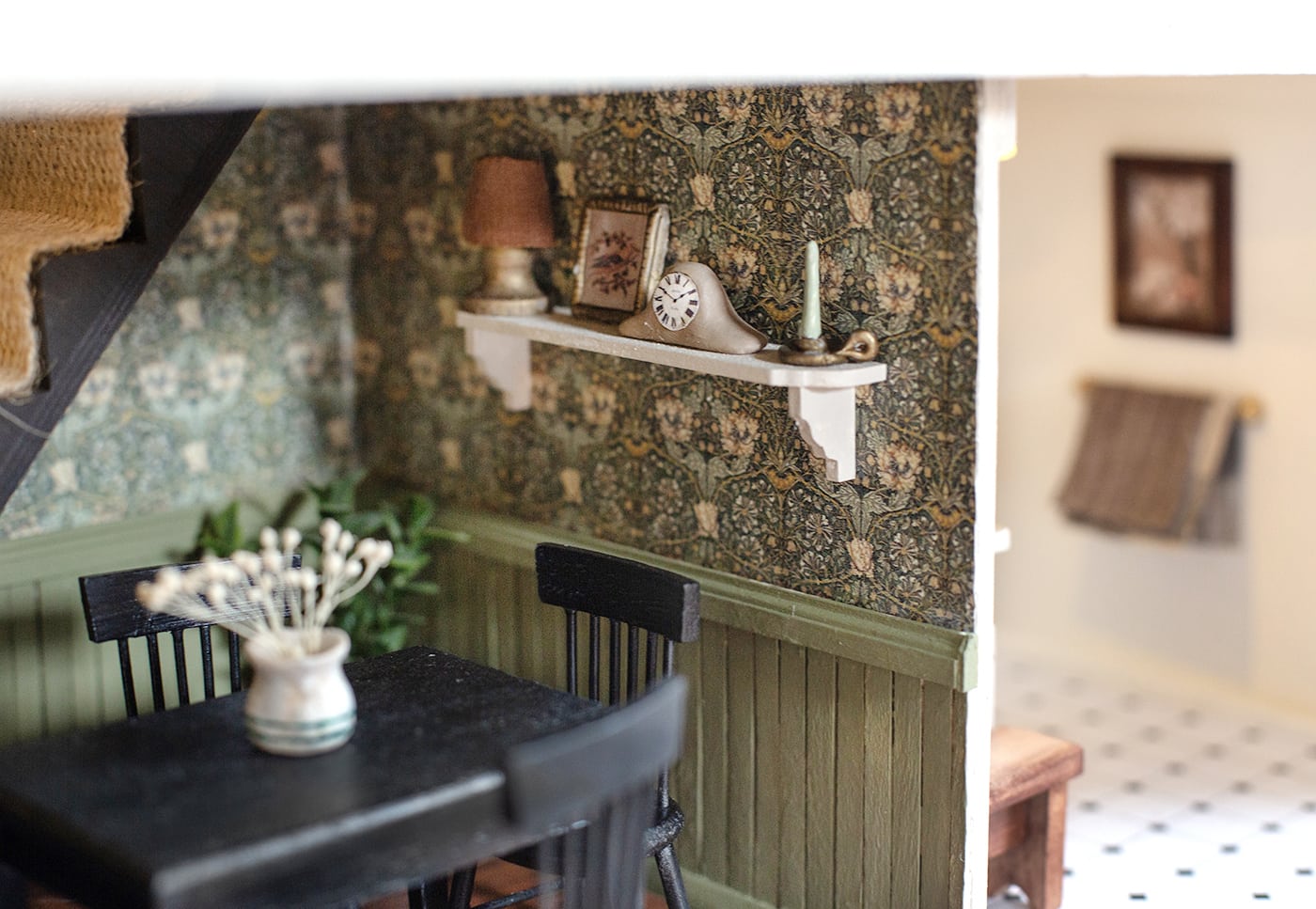 DIY thrifted dolls house makeover