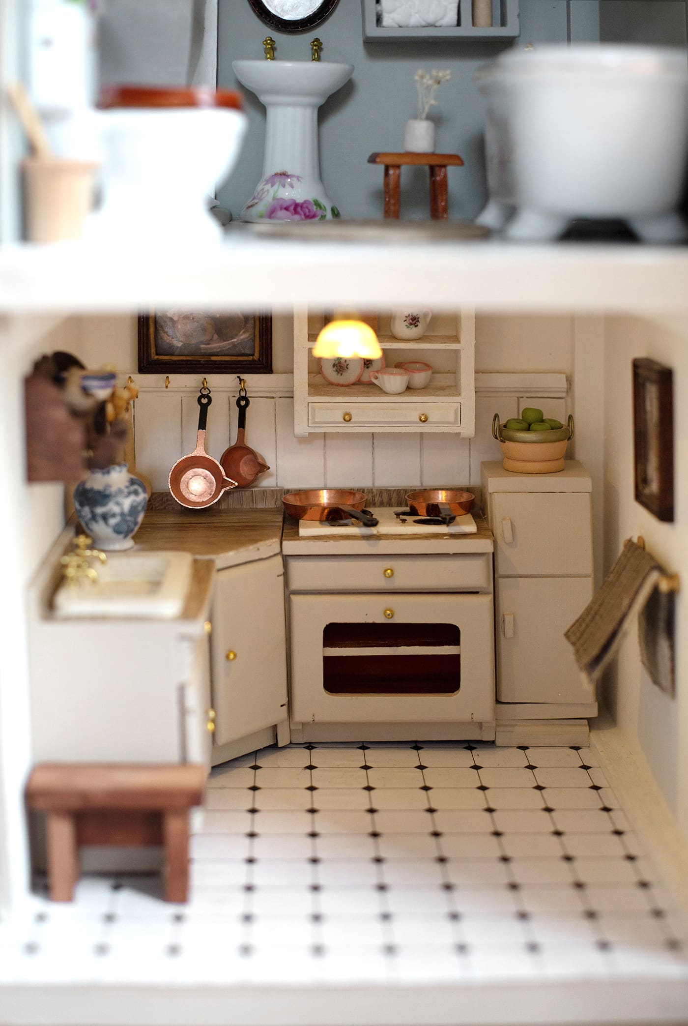 DIY thrifted dolls house makeover