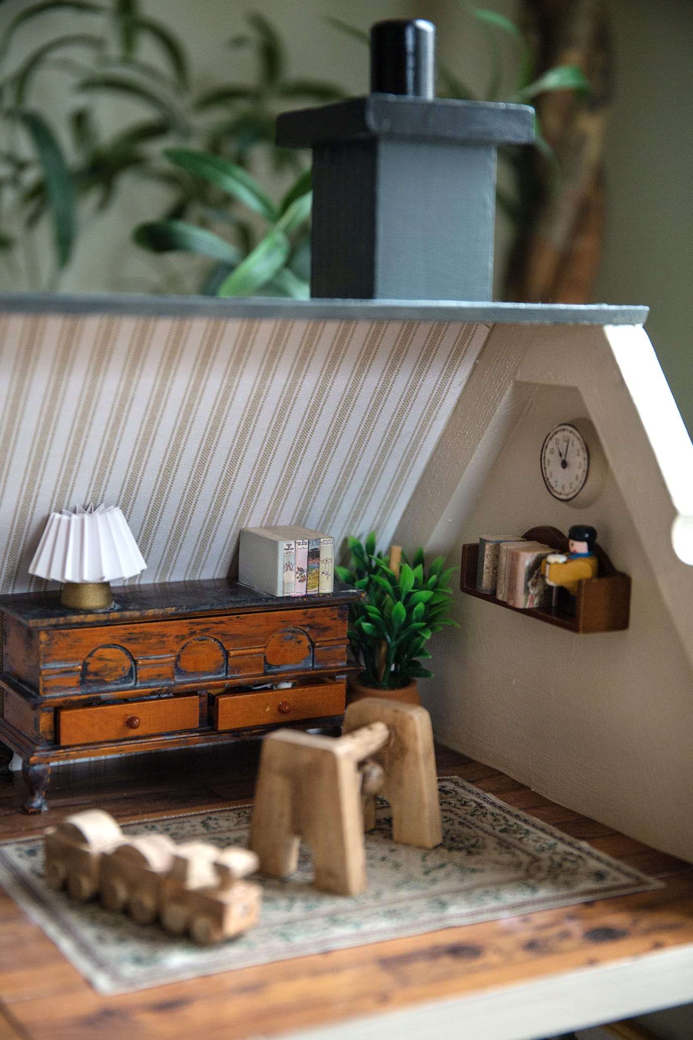 DIY thrifted dolls house makeover