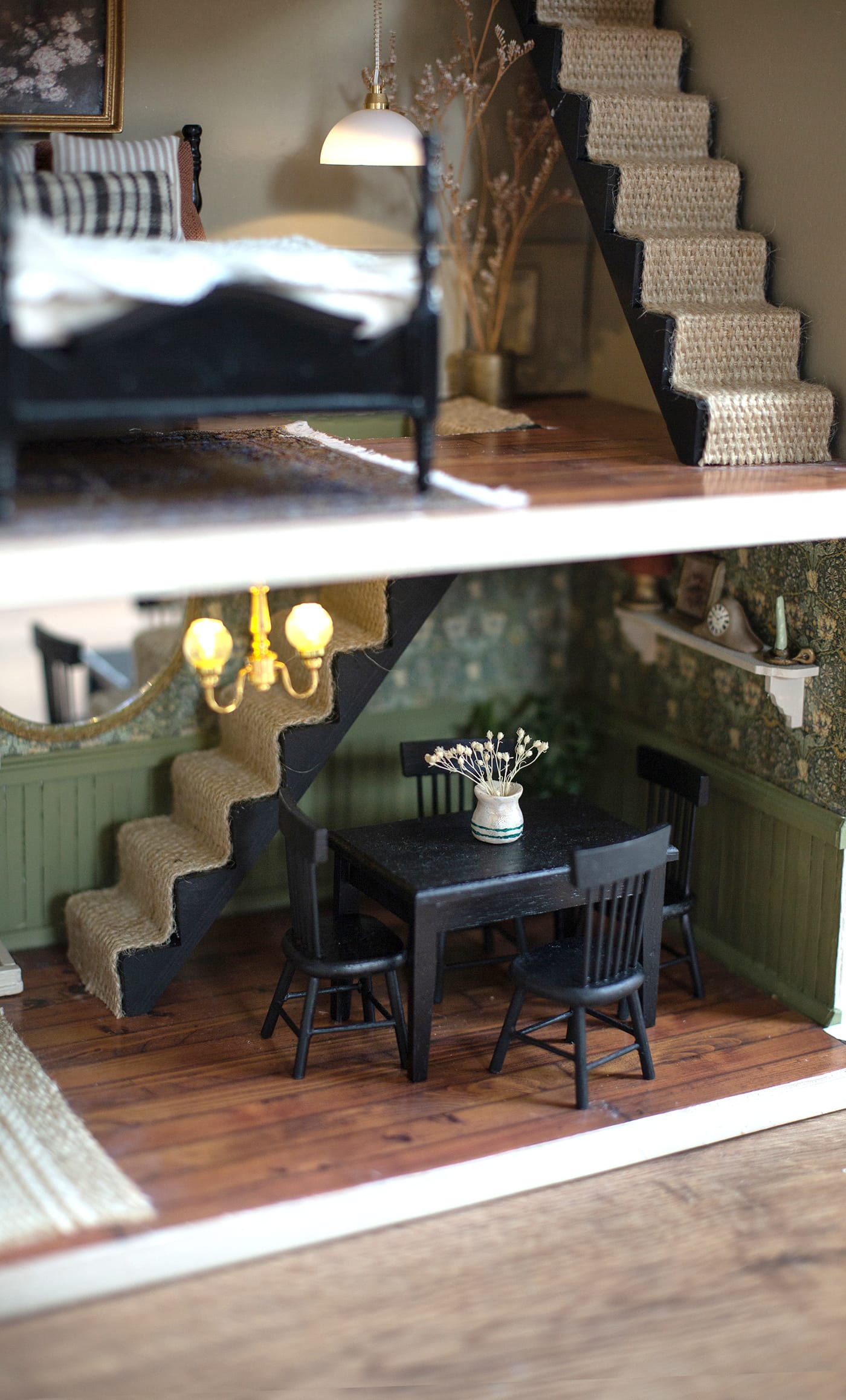 DIY thrifted dolls house makeover